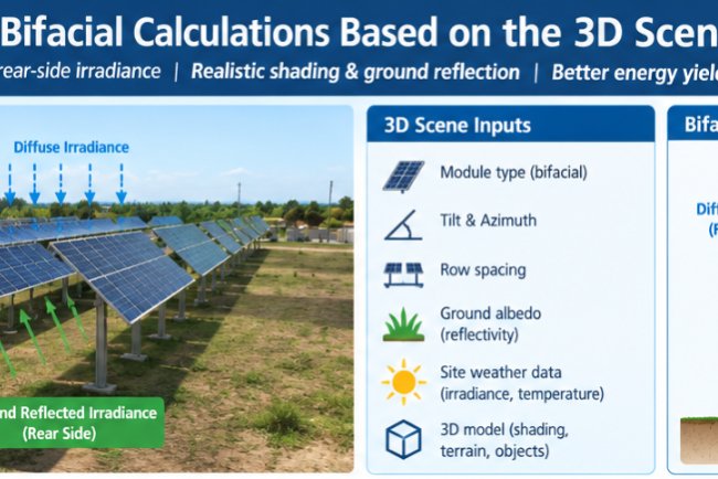 Bifacial calculations based on the 3D scene